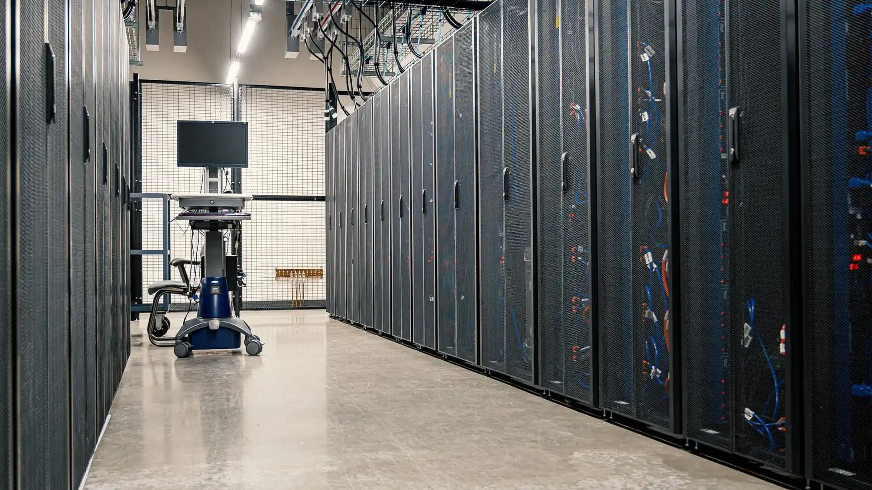 Data hall aisle where the platform runs